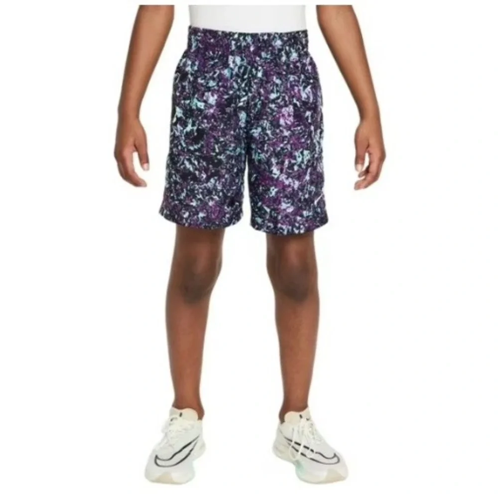 Nike Shorts Kids Small Purple Black Blue Dri-Fit Training‎ FV0275-503 Boys NEW